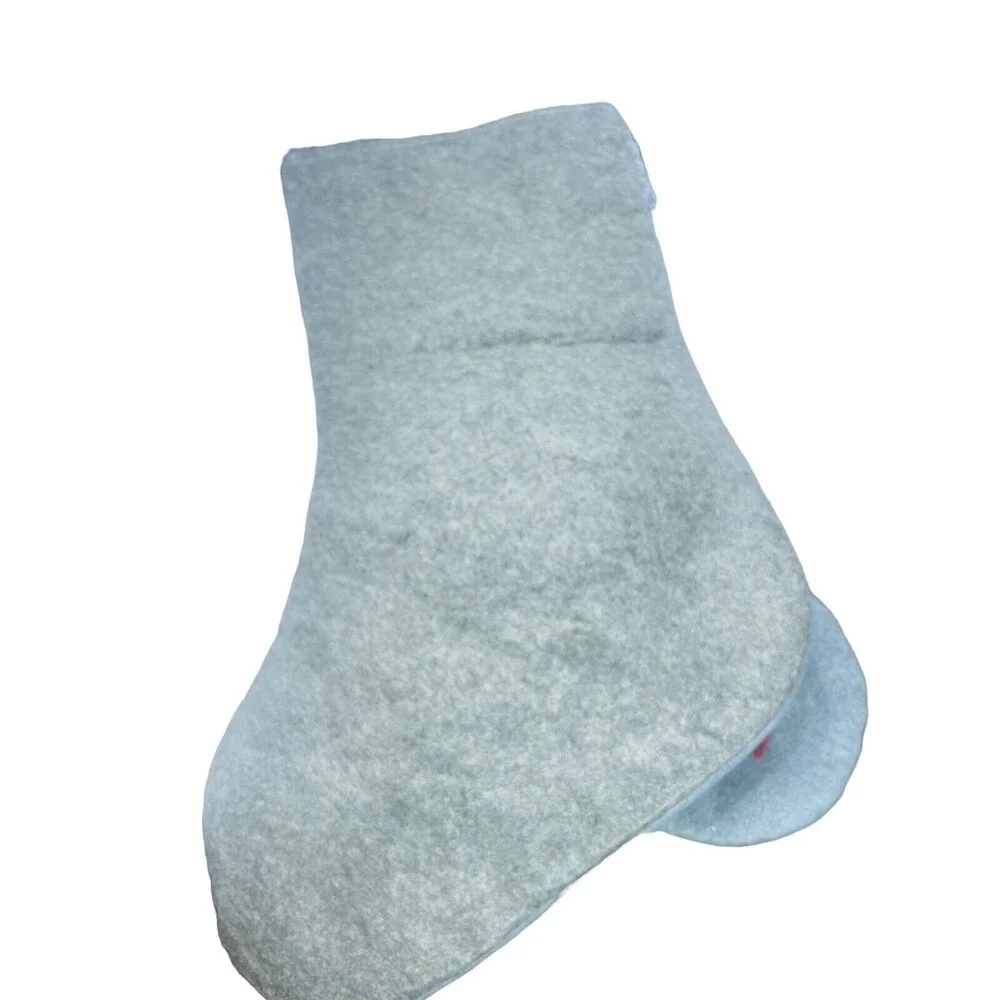 Gnome Christmas Stocking Decor Gray Red Hearts C19